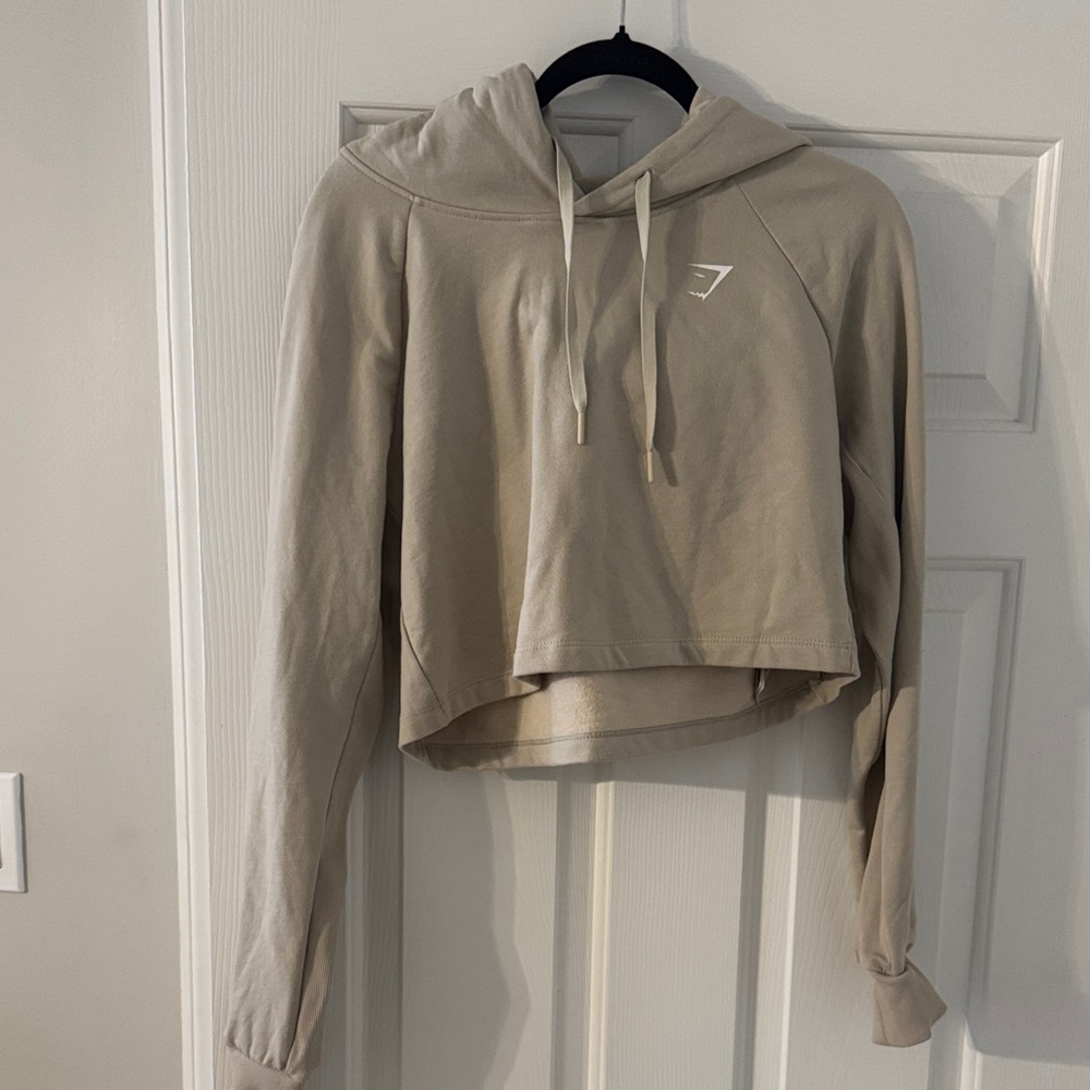 Gymshark Women's Cropped Hoodie in Beige size M
